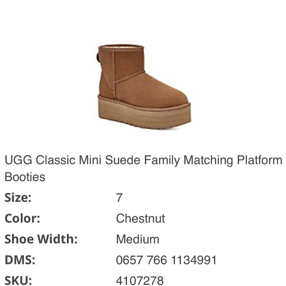 UGG Mini Platform Booties - Chestnut Brown